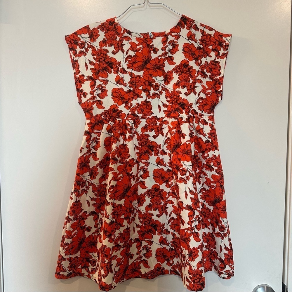 Audrey 3+1 Women’s babydoll dress size small red and white floral spring